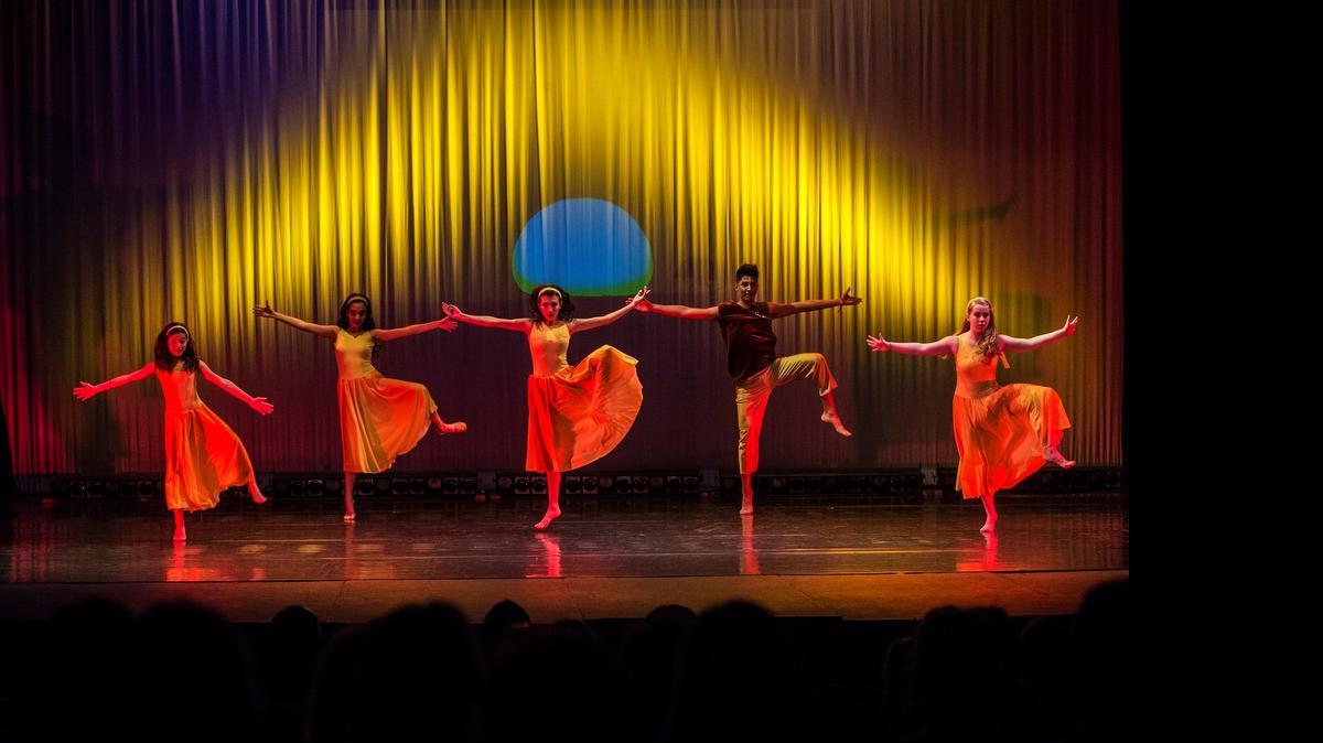 
Members of The Dancers’ Studio perform during the Kaleidoscope Dance Performance Showcase at the Merced College Theater in Merced., Calif., in February. Proceeds from the summer Festival of Dance and the spring Dance Kaleidoscope are used for local scholarships. 
