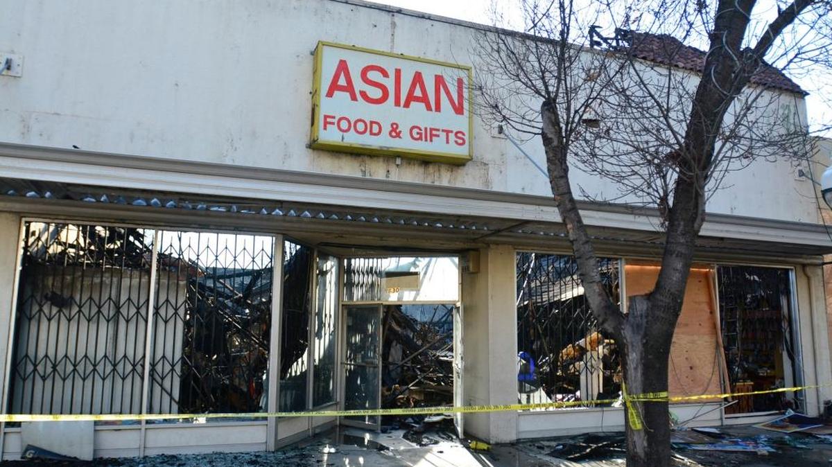The fire destroyed UC Oriental Market, seen here Monday in Merced, which sold Asian foods and other products.