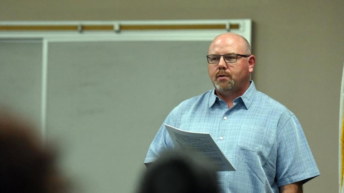 Scott McBride, who was Atwater’s community development director and interim city manager, was named Merced’s Director of Development Services, the city announced Friday, July 14, 2017. He’s seen here at a town hall meeting on Thursday, Feb. 25, 2016, at the Atwater Community Center.
