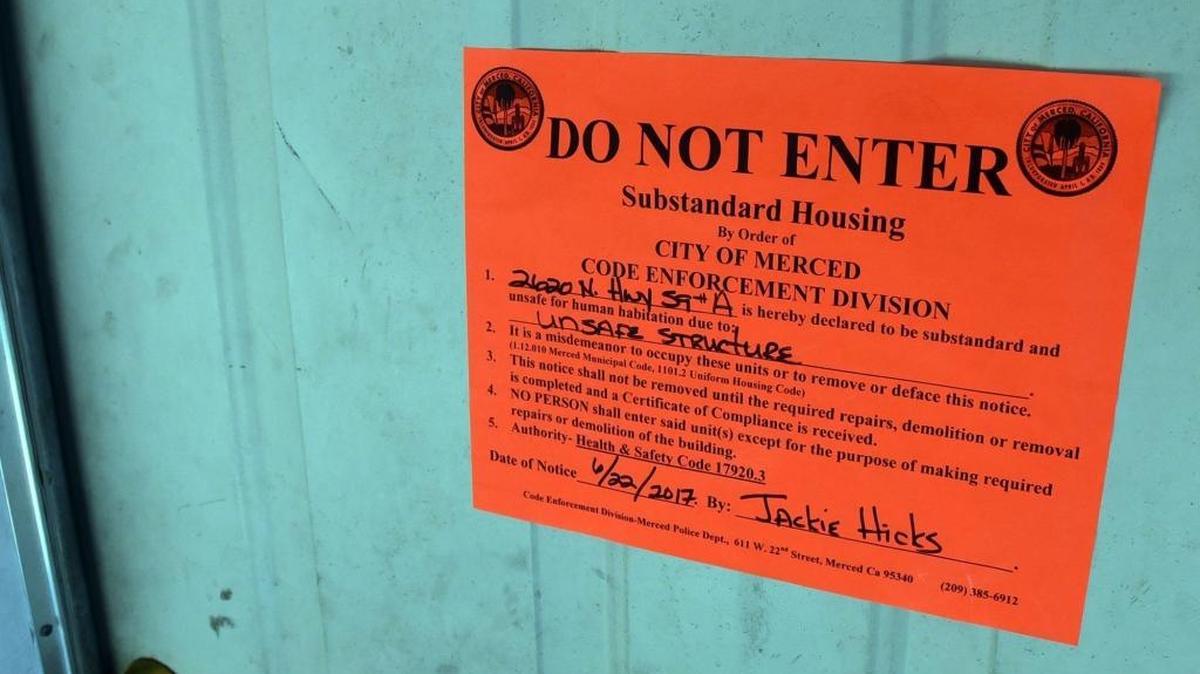 Twelve units in the 2600 block of Highway 59 on the edge of Merced have been shuttered by the city of Merced, the landlord confirmed Friday, June 30, 2017. The building was home to 32 people, according to Catholic Charities of Merced, which is helping house and feed them.