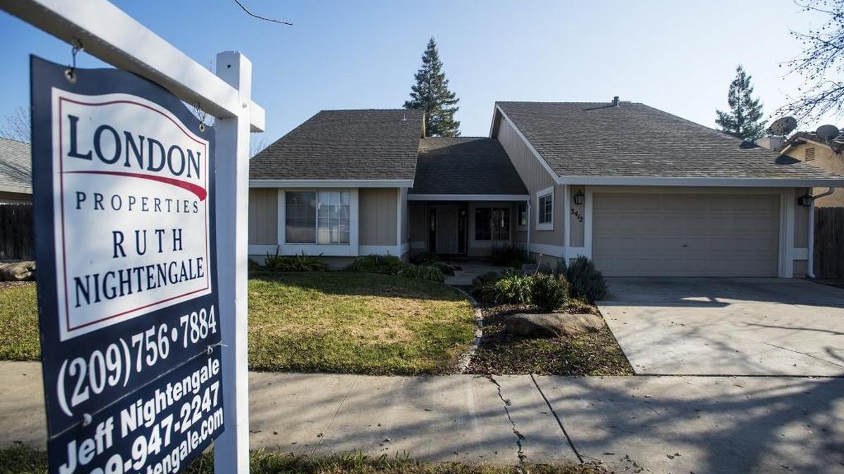 A home is for sale on Joerg Avenue in Merced on Thursday.