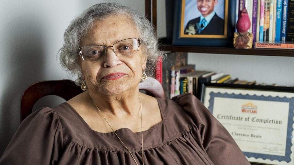 Merced resident and retired educator Julia Beale, seen in her home Friday, has been selected as the grand marshal for Monday’s Martin Luther King Jr. march in downtown Merced.