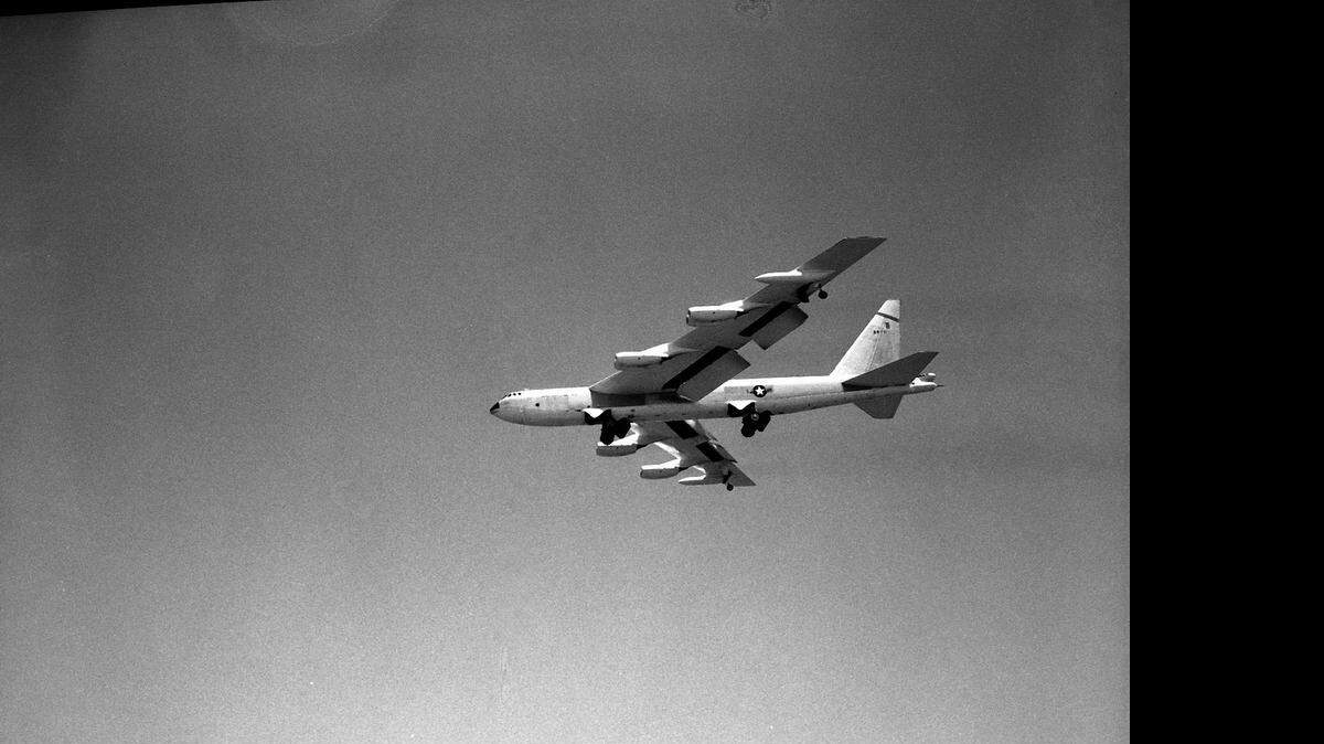 
 A B-52 in flight in the 1960s.
