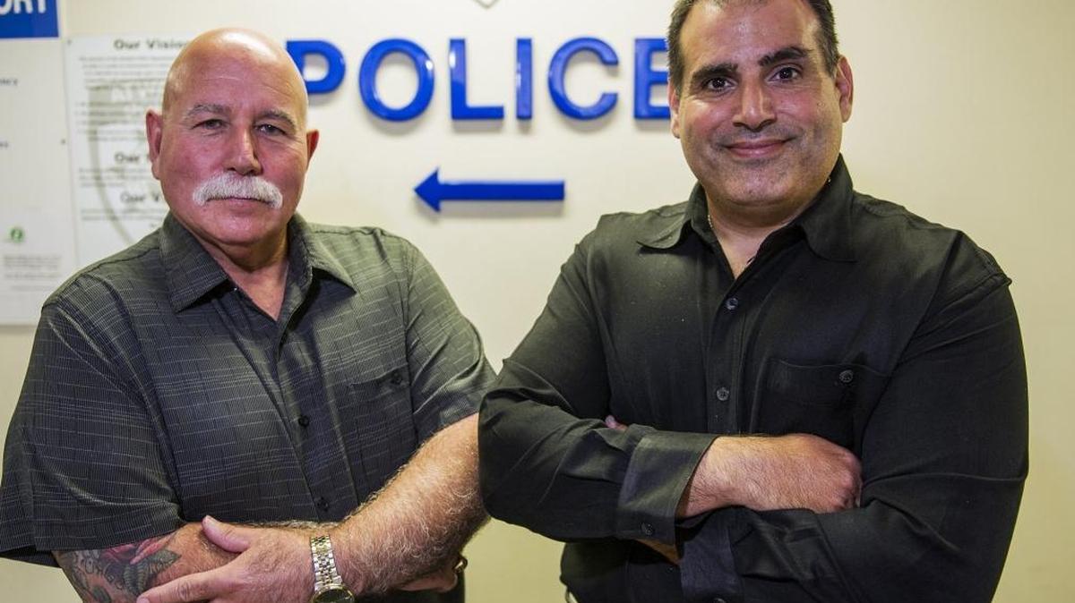Frank Pietro, left, has been replaced by Samuel Joseph as leader of the Atwater Police Department. Pietro has decided to retire as police chief after a career of more than 30 years, and Joseph is interim chief.