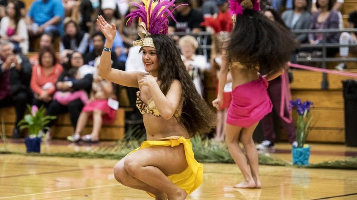 Jocelyn Mandracken, 12, of Lodi performs Saturday, March 19, 2016, in the solo competition during the 37th annual Kiki Raina Tahiti Fete at Golden Valley High School in Merced.