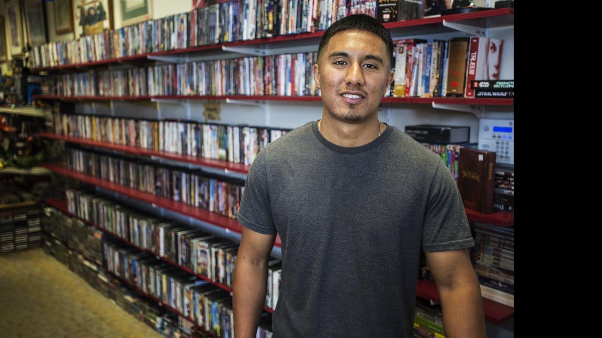
Esteban Miranda, 24, of Merced, inside his store Miranda's Thrift Shop in Merced on Thursday. Miranda is opening a new location in Atwater. This will be the fourth store opened in two years.
