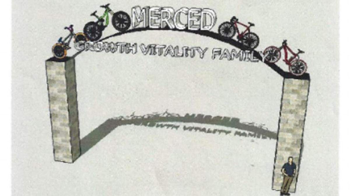 An artist rendering for a sign idea, according to Merced City Council records for the meeting on Monday, Nov. 6, 2017.
