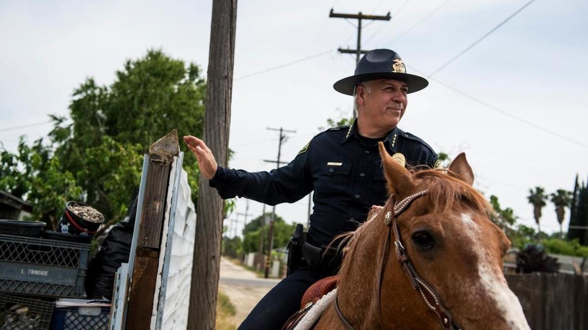 Police Chief Ruben Chavez investigates after smelling marijuana in Livingston in early May.