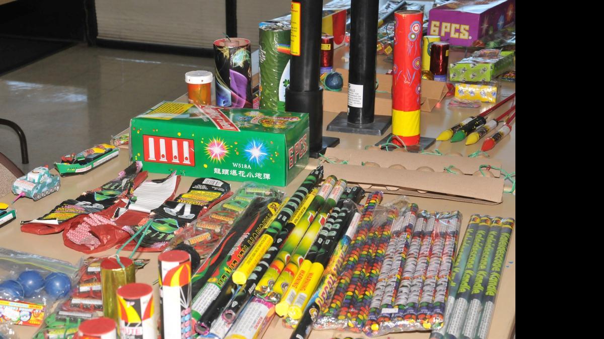 
The Los Banos Fire Department has a large collection of illegal fireworks confiscated in 2013 and 2014.
