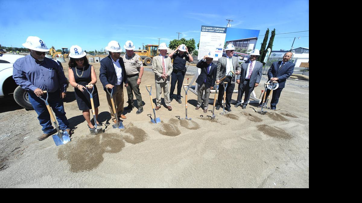 
Los Banos city, Merced County and state officials conduct the official groundbreaking ceremony Fri., June 19 at the site of the new Los Banos Courthouse on G Street in Los Banos.

