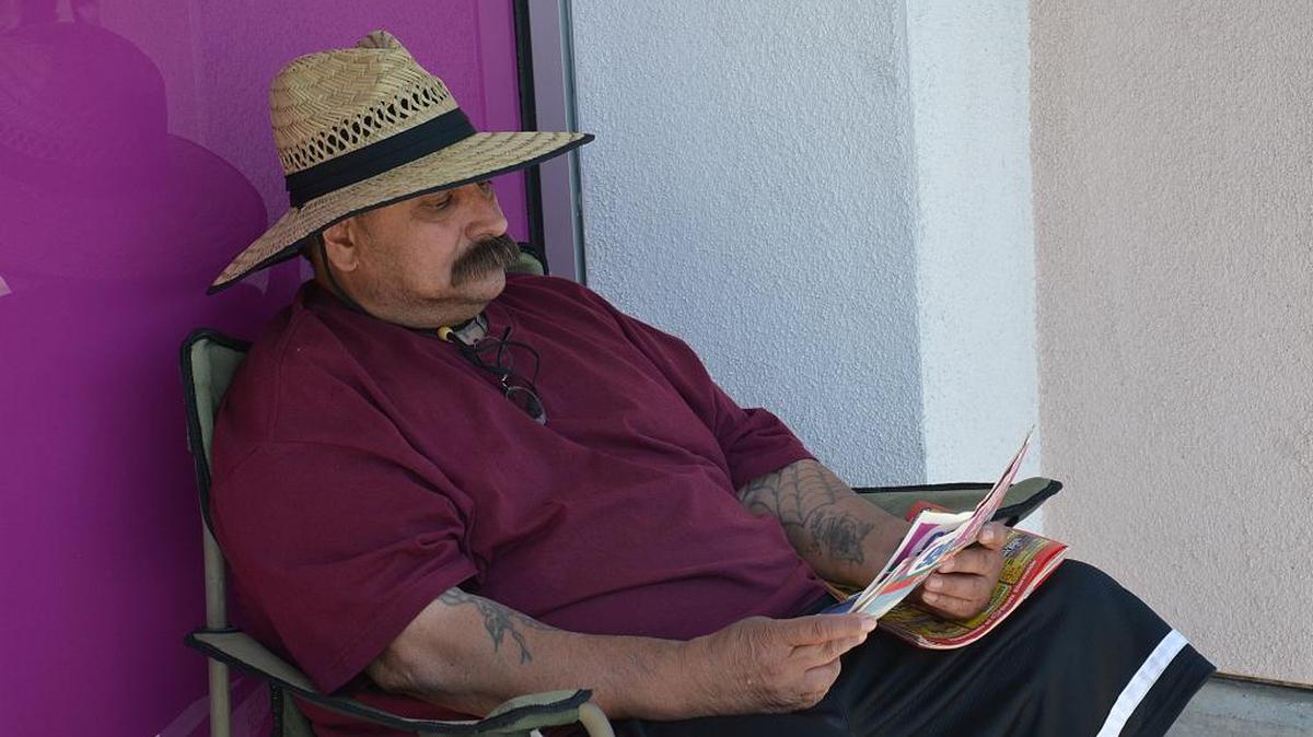 San Jose resident Samuel Armenta is first in line for a 99-cent TV on Monday, May 23, 2016, days before the grand opening of the new 99 Cent Only Store at 1209 W. Pacheco Blvd.