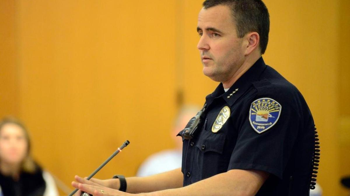 Police Chief Gary Brizzee gives a presentation Jan. 6, 2016, to the City Council. He will serve as interim city manager until the council makes a new hire.