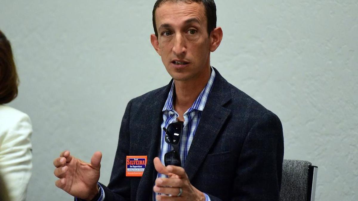 District 5 candidate Scott Silveira speaks during a candidates question-and-answer session on Tuesday, May 15, 2018, at the Merced County Association of Realtors meeting.