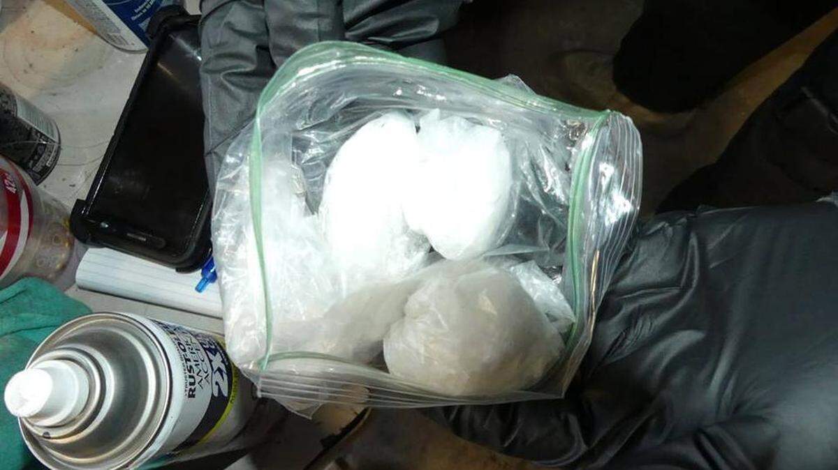 Methamphetamine allegedly found Oct. 4 by law enforcement agents with the Merced Area Gang Narcotic Enforcement Team after they served a search warrant at a residence in the 23000 Block of Ingomar Grade, police said Wednesday, Oct. 11, 2017.
