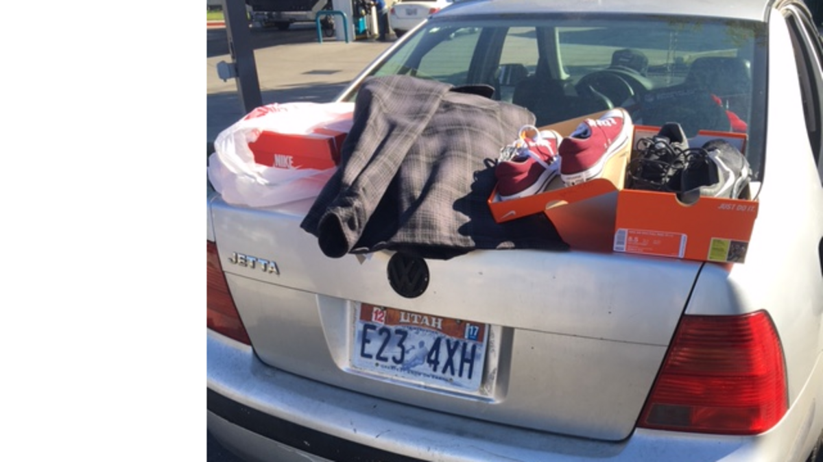Clothes allegedly shoplifted from J.C. Penney in Los Banos, according to police.