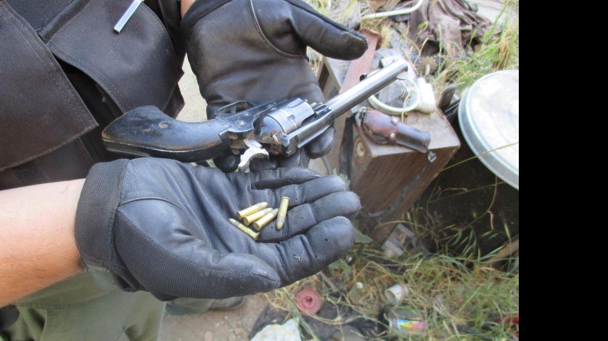
Mariposa County deputies found a gun on Douglas Breton’s property while serving a search warrant Thursday. Breton, who was on probation, was jailed on suspicion of being a felon in possession of a gun, among other charges.
