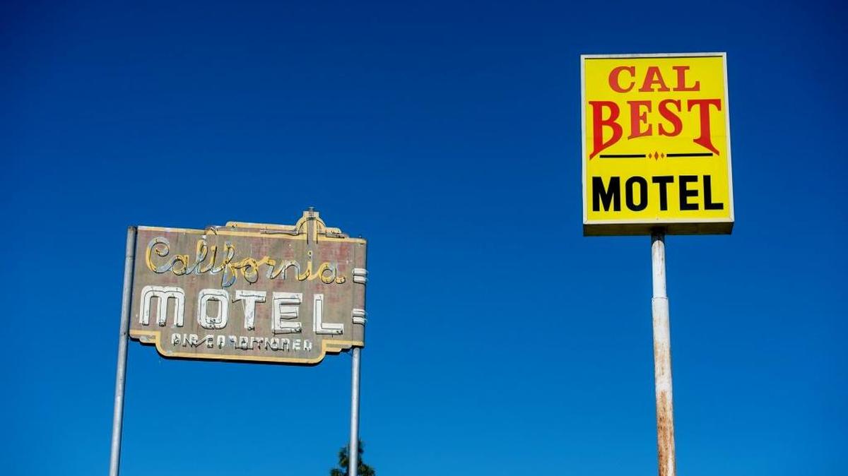 Signs at the old California Best Motel at 205 E. 16th St. in Merced are shown March 30. According to Daniel Kazakos, CEO of Merced Community Development Corp., the plan for the former hotel is to convert it into supportive housing for people who are trying to get off of the street.