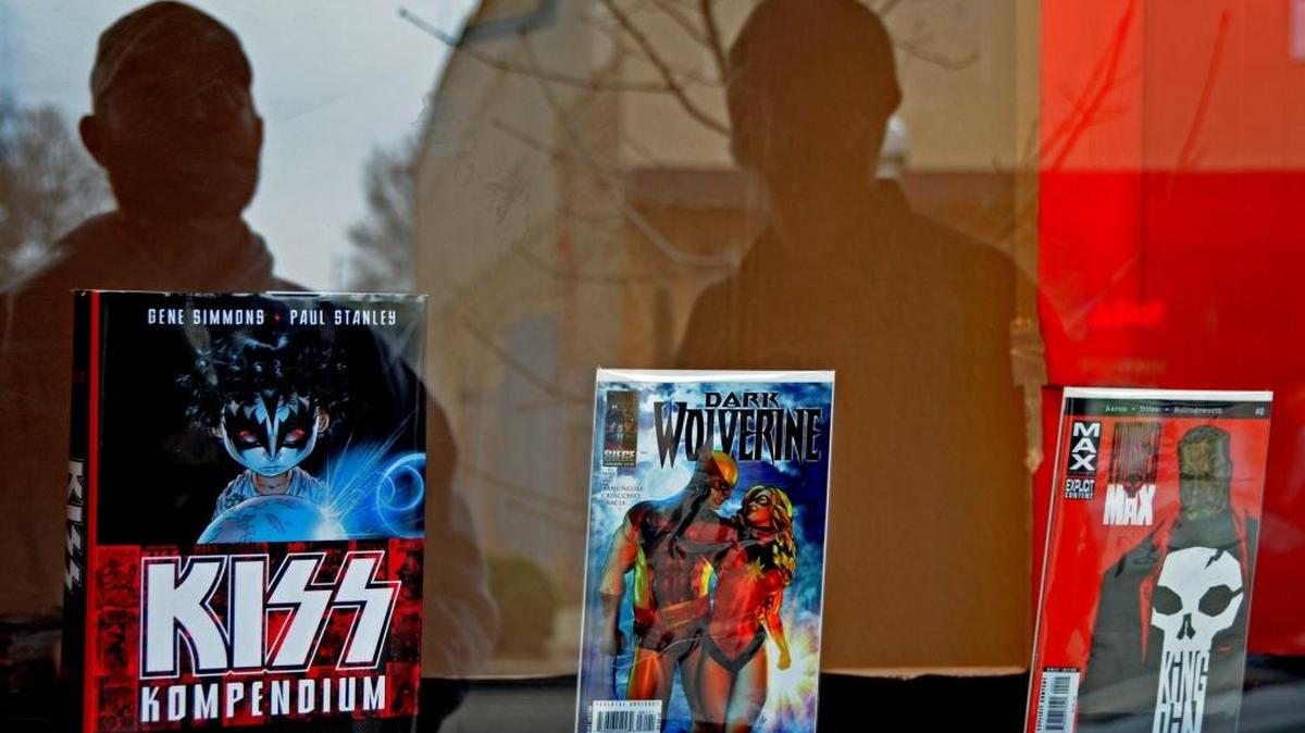Scott McAllister, left, and Michael Smid stand outside the comic book shop, Red Sky Comics, they co-own in downtown Merced. Merced’s own comic convention Colossus Con is Saturday at the Merced County Fairgrounds, 900 Martin Luther King Jr. Way.