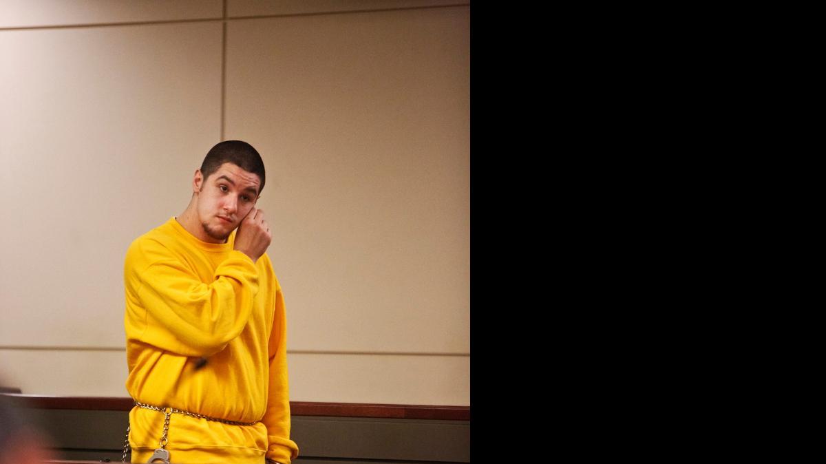 
Jacob Tellez, 18, appears before Judge Ronald W. Hansen at the Merced County Courthouse in November.
