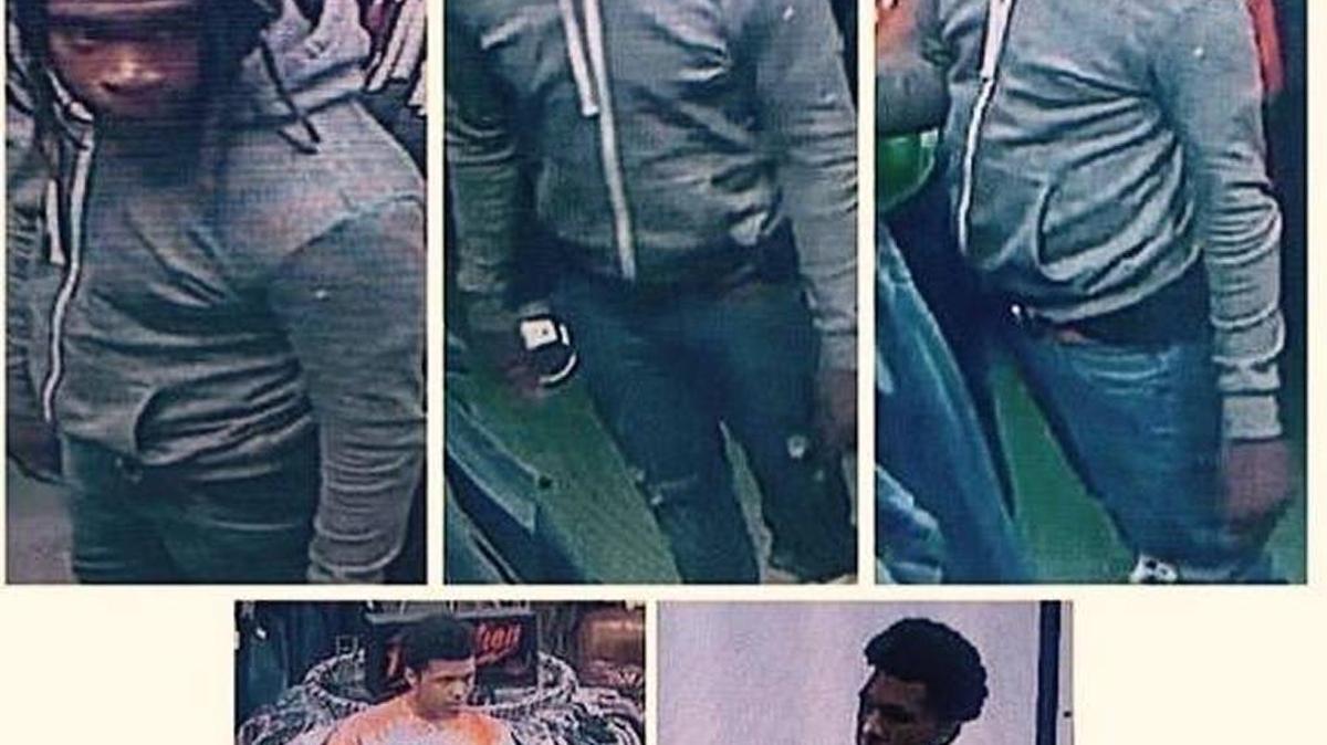 Police released images of two men they say took more than $2,300 in True Religion and Rock Revival brand jeans from the Envy Fine Clothing store on Bell Drive, officers said in a news release.