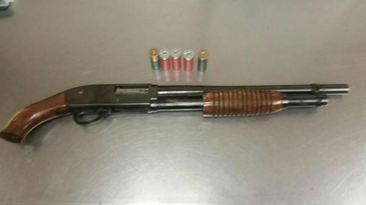 A loaded short-barreled shotgun was found by police inside a gym bag lying on the front passenger seat of a stolen car Wednesday.
