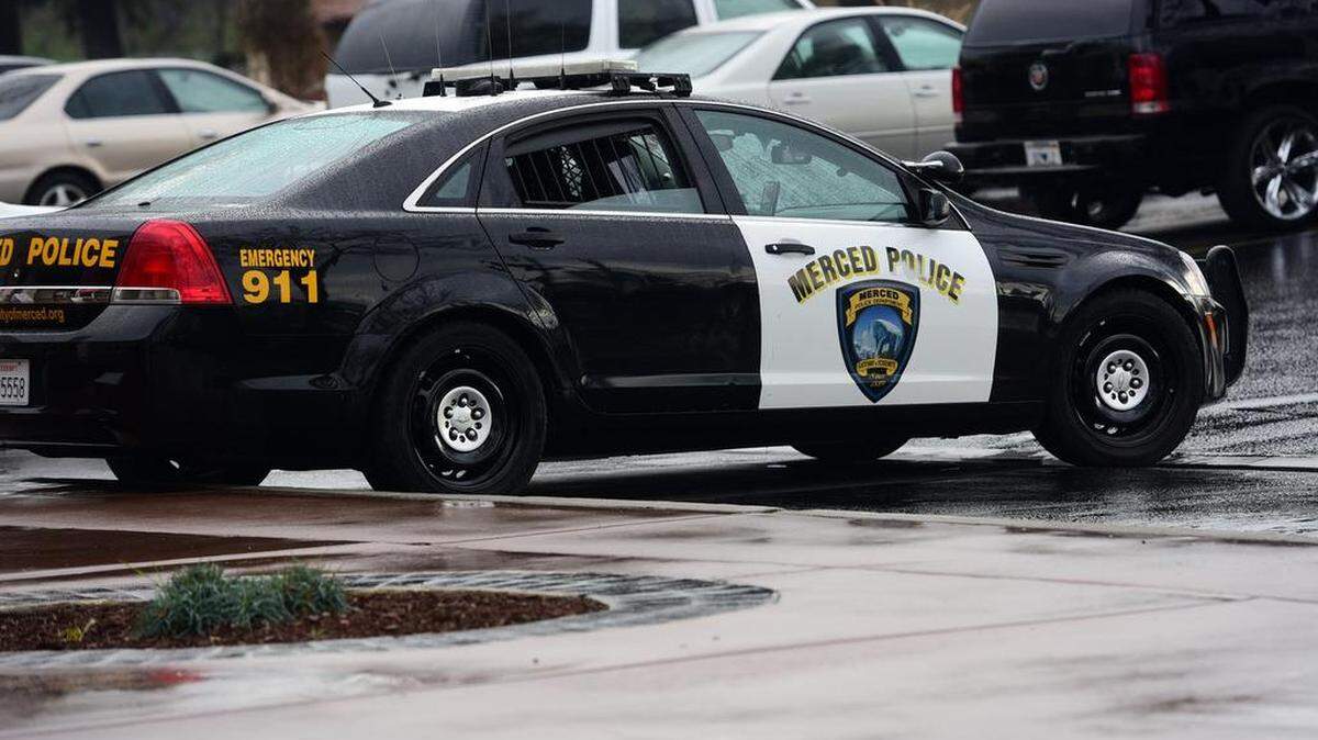 A Merced police cruiser.