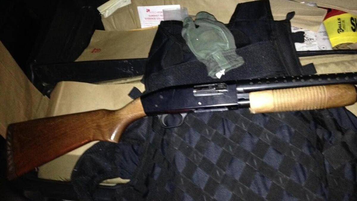 Deputies found a stolen shotgun, bulletproof vest, ammunition for several firearms and some marijuana inside a stolen vehicle, according to investigators.