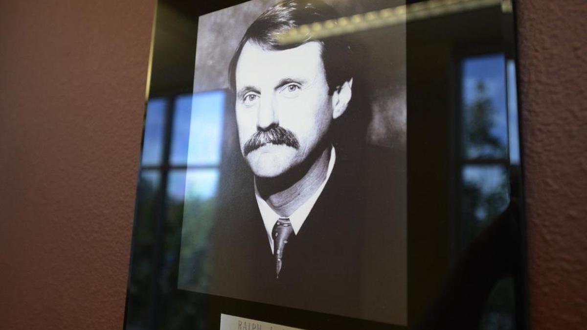 A photo of retired Judge Ralph J. Cook, 68, hangs in the Merced County Superior Courthouse on Wednesday, June 8, 2016. He was killed in a suspected DUI crash on Highway 99 near Merced the same day, law enforcement officials reported.