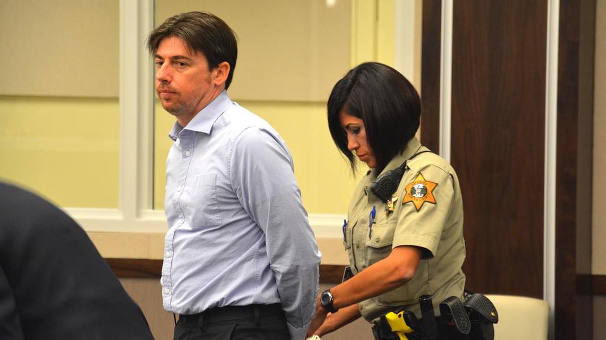 Gary A. Bettencourt, a former Los Banos and Pacheco high school teacher, is handcuffed and remanded into custody Friday afternoon at the Robert M. Falasco Justice Center after Judge David Moranda sentenced him to 100 months in jail for having sex with underage students.