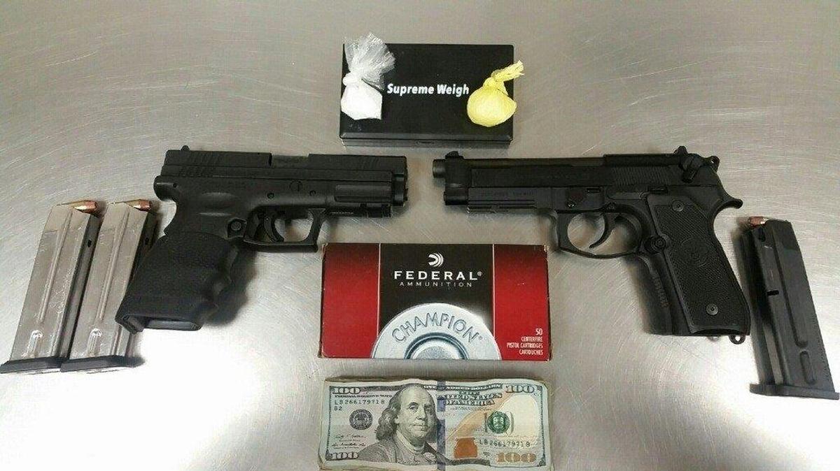 “Upon serving the search warrant, GVSU officers located one stolen 40-caliber handgun, one stolen 9mm caliber handgun, ammunition, methamphetamine, cocaine and a digital scale,” police said in the statement.