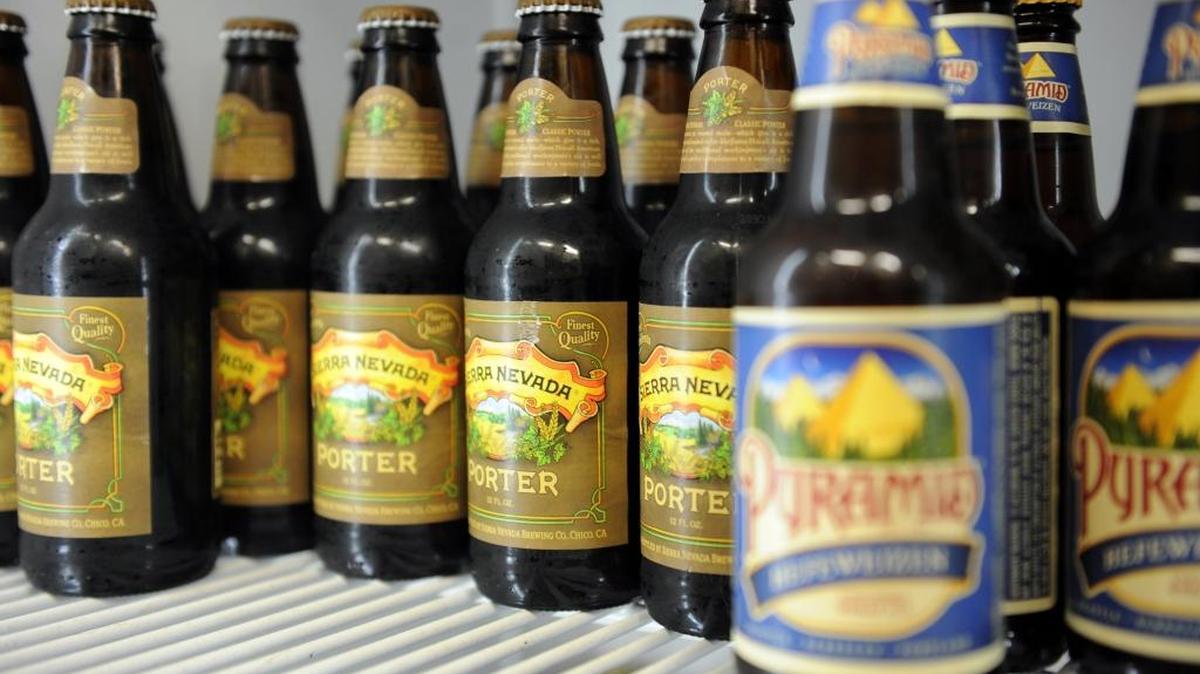 Beers for sale in downtown Merced on Tuesday, May 21, 2013