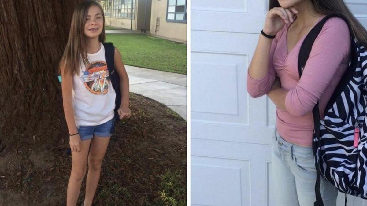 The girls, Lyza, 11, at left, and 12-year-old Drea, were supposed to be returned to their father, Jose Martinez, by 7 p.m. Sunday after visiting with their mother, Rene Snider, for the day, police said.
