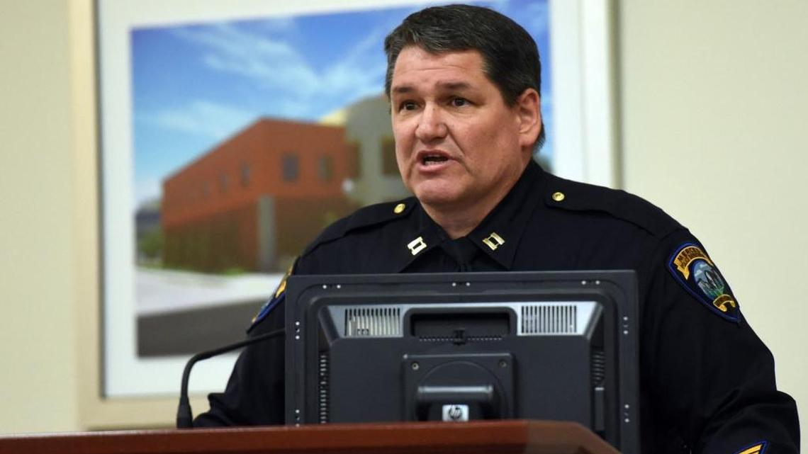 Merced College’s new police chief, retired police Capt. Tom Trindad, speaks about his plans for the campus after being introduced to the board of trustees on Wednesday, July 27, 2016.