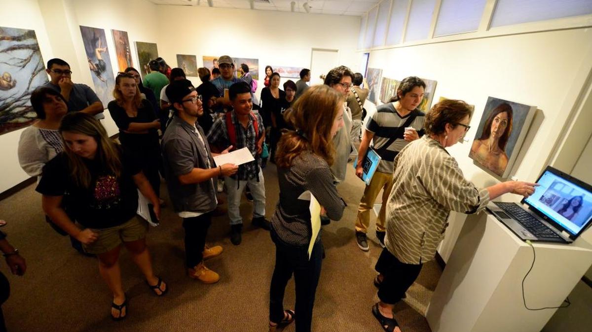 
Merced College students and others ready to speak online on Wednesday with Costa Mesa artist Cynthia Grilli, whose show in the gallery was titled “Continuum 2005-2015.” The painter teaches at Fullerton College, Saddleback College and California State University, Long Beach.
