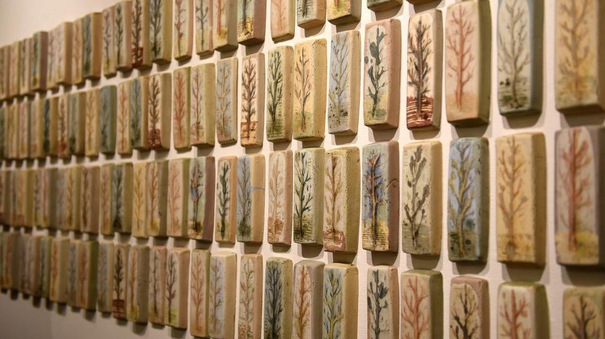 Una Mjurka’s “Homebound” features ceramic art influenced by the thoughts of the artist during a recent trip to Latvia, her home country. The exhibit is on display at the Merced College Art Gallery until Nov. 19, 2015.