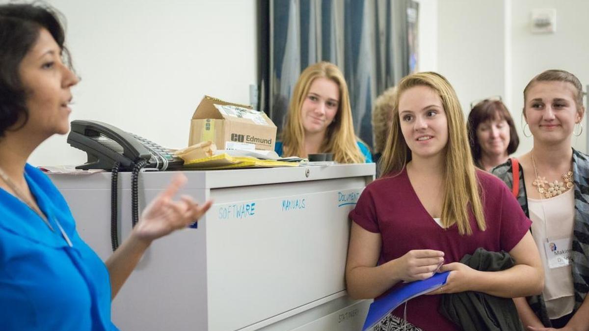 
Callie Nance, 15, of Mariposa looks on during a recent tour of UC Merced laboratories.
