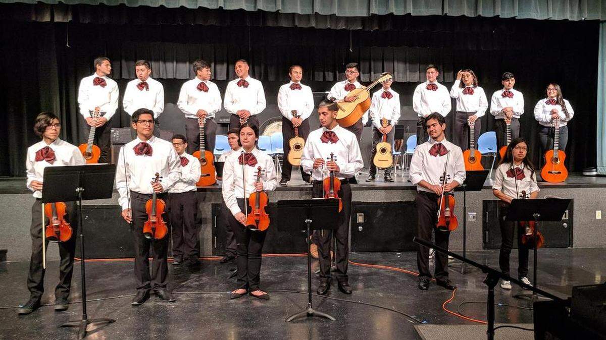 Twenty-two Delhi High School students have formed a mariachi band that has entertained and inspired many people in the Delhi community, according to educators. Photo submitted on Friday, May 18, 2018.