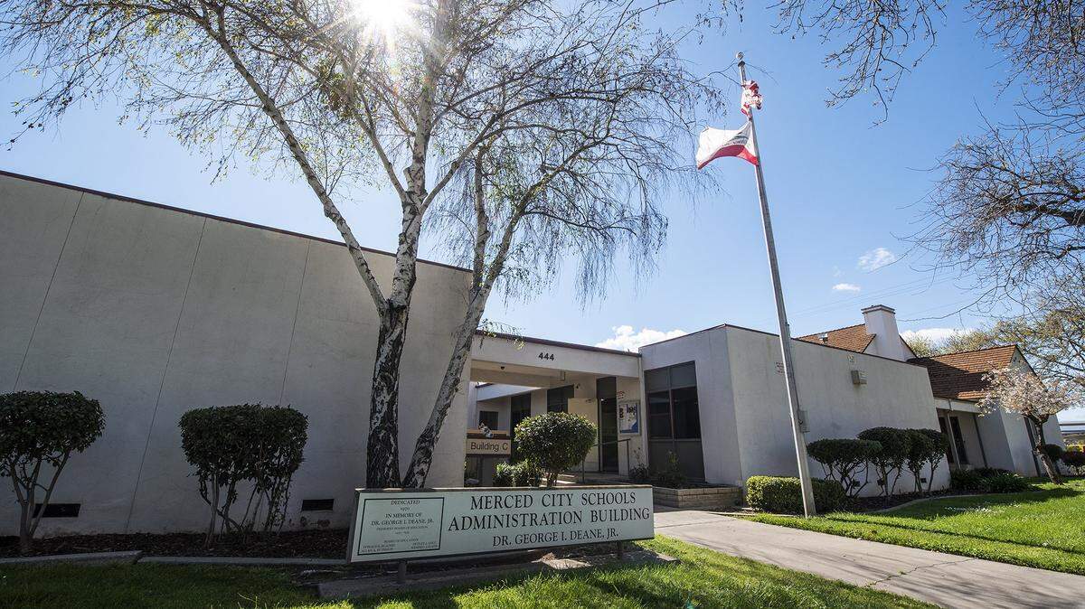 The Merced City School District Administration Building located at 444 W. 23rd Street in Merced, Calif.