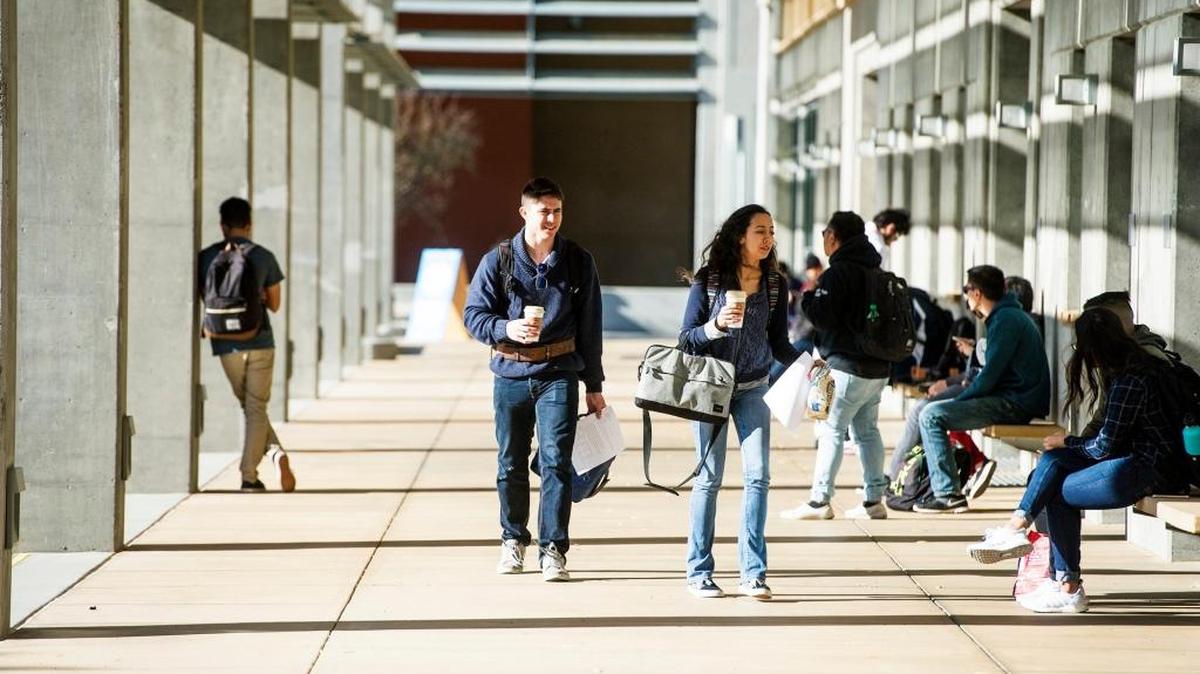 UC Merced students outside the Science and Engineering Building on campus in Merced, Calif., Wednesday, Nov. 16, 2016. The school of engineering made its second appearance in U.S. News & World Report’s 2018 Best Graduate Schools rankings, released Tuesday, March 14, 2017, rising to No. 127 in the nation after debuting at No. 140 in 2015.