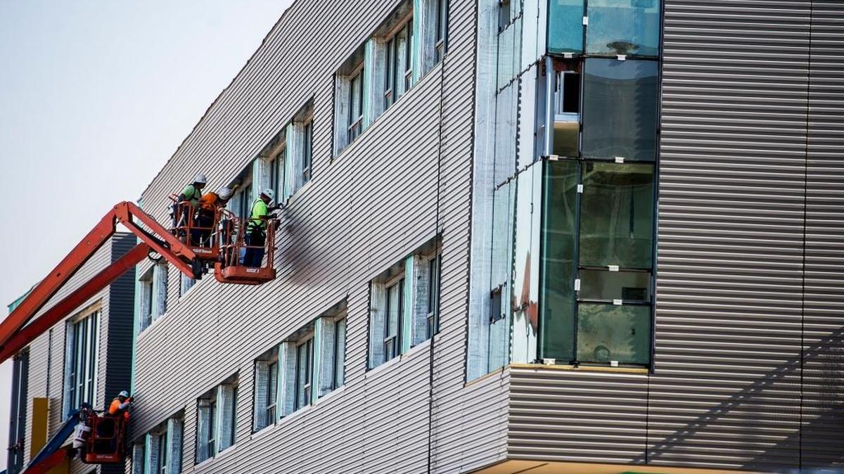 Construction continues on the Classroom and Office Building 2 at UC Merced in October. University and city leaders will go before the University of California Board of Regents on Friday to ask for its support of the plans and funding.