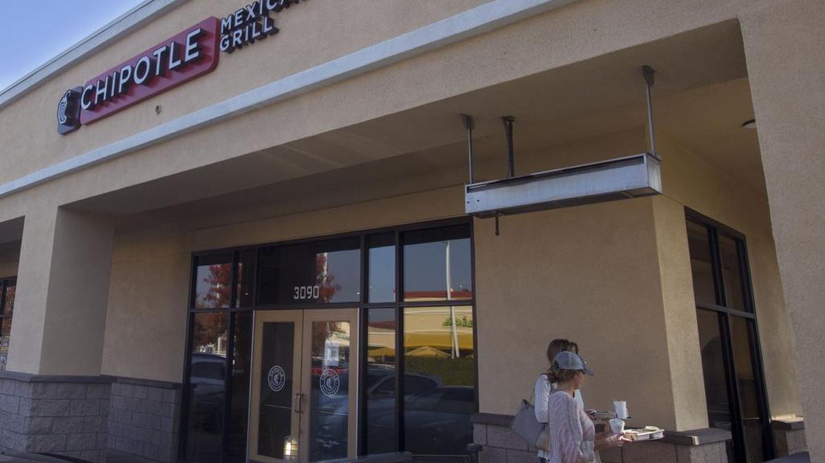 Two customers were sickened by E. coli bacteria after eating at the Chipotle Mexican Grill in Turlock. Any ingredients that were a possible source of the bacteria have been replaced, a company spokeperson said.