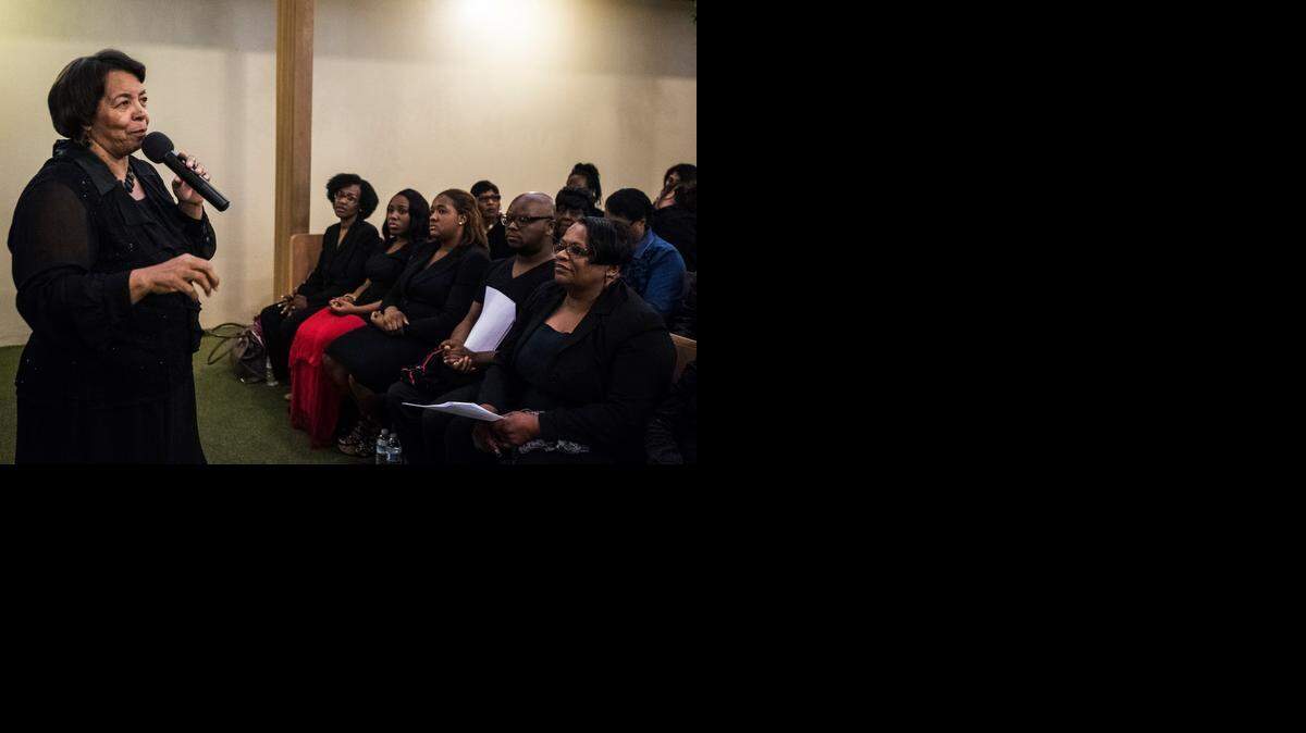 
Gwen Amey leads the Central Valley Community Choir during rehearsal at the Liberty Fellowship Church in Atwater on Tuesday.
