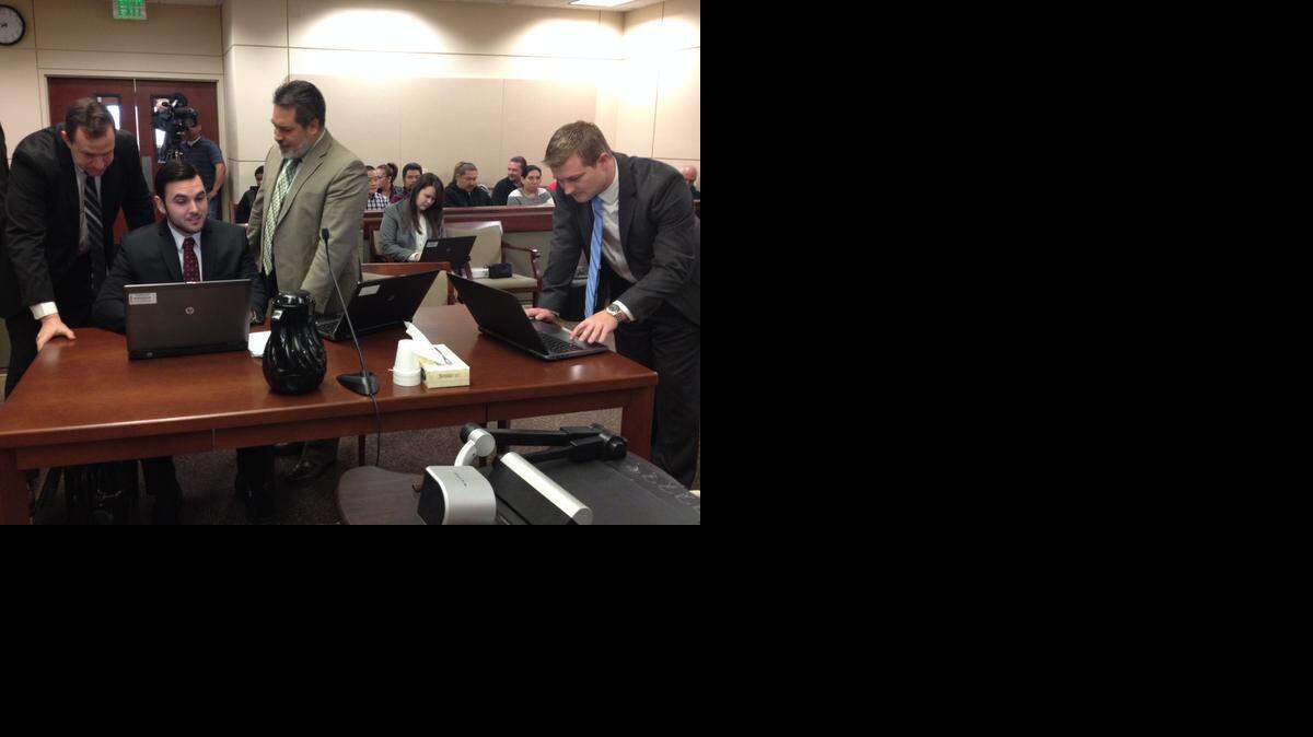 
Prosecutors Walter Wall, Adam McConney, Mathew Martinez and Matt Creeger are shown in the Merced County courthouse.
