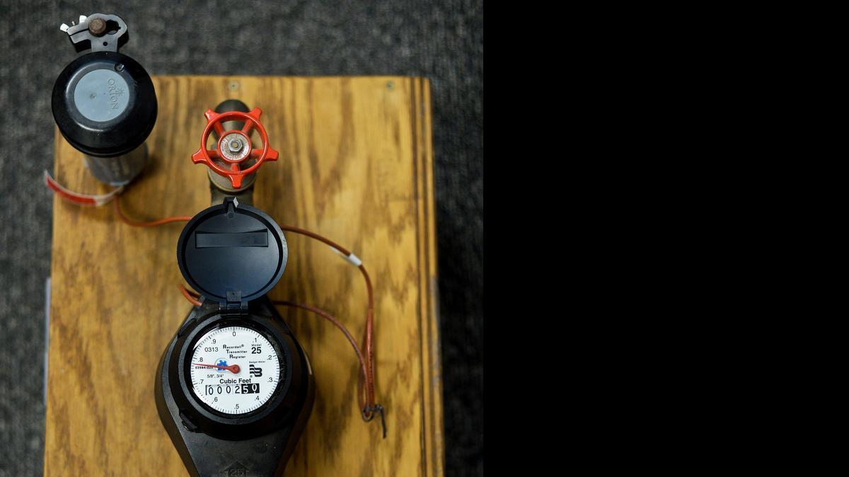 
The Merced City Council voted unanimously to purchase water meters, like this one, for about 10,800 homes, or roughly half of the city, that do not have one.
