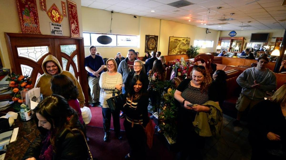 The lines to be seated and to pay the check were long on Wednesday at King’s Asian Cuisine during a benefit for a child whose mother was an employee there before dying in a car wreck this month. The final amount going to the boy won’t be known for a couple of days, the staff said.