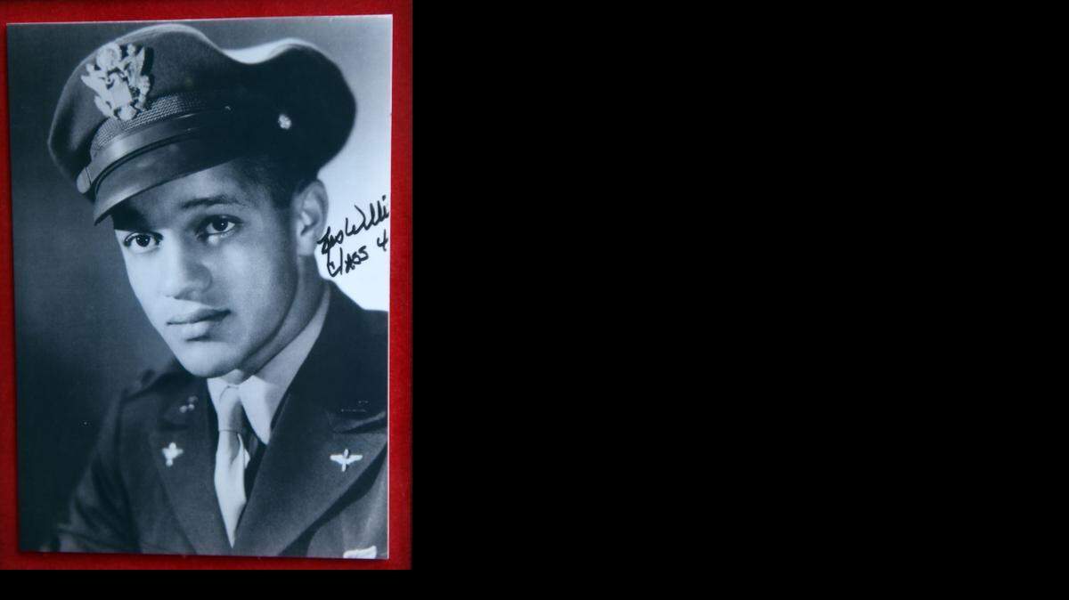 
Les Williams during his service as one of the famed Tuskegee Airmen in World War II. He died Monday in Patterson at 95.
