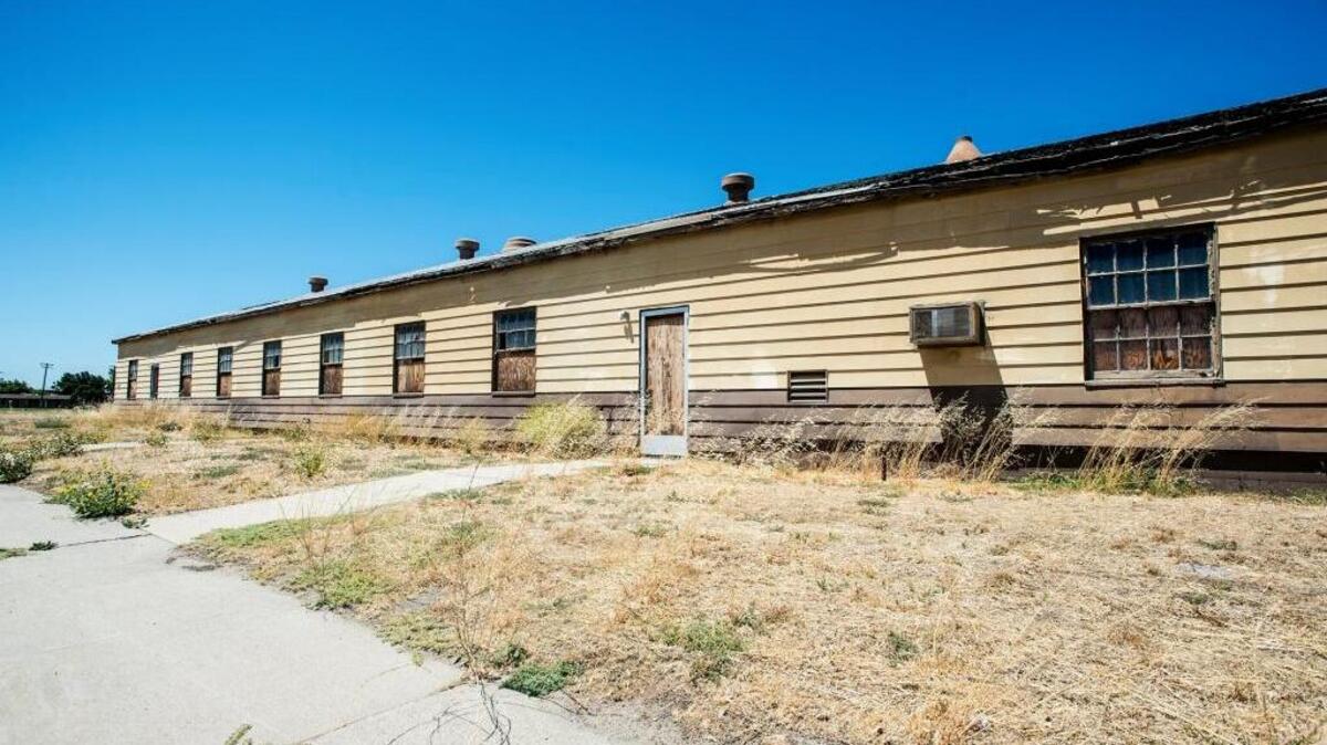 A building which will be demolished opening up the lot for lease at the former Castle Air Force Base in Atwater, Calif., Friday, July 24, 2015. According to the director of community and economic development for Merced County, Mark Hendrickson, there are currently about 100 leases held by roughly 50 leaseholders on the former Air Force base.