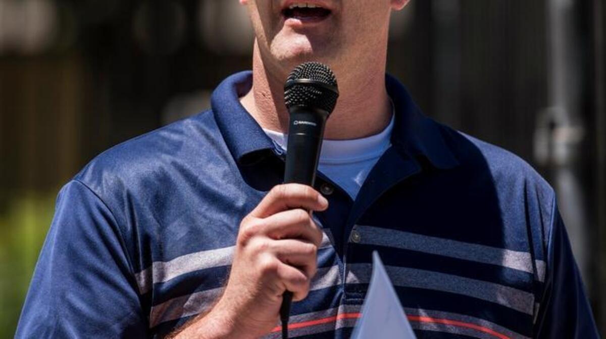 Merced Mayor Pro Tempore Josh Pedrozo speaks during a ribbon-cutting ceremony at Stephen Leonard Park in Merced in July.
