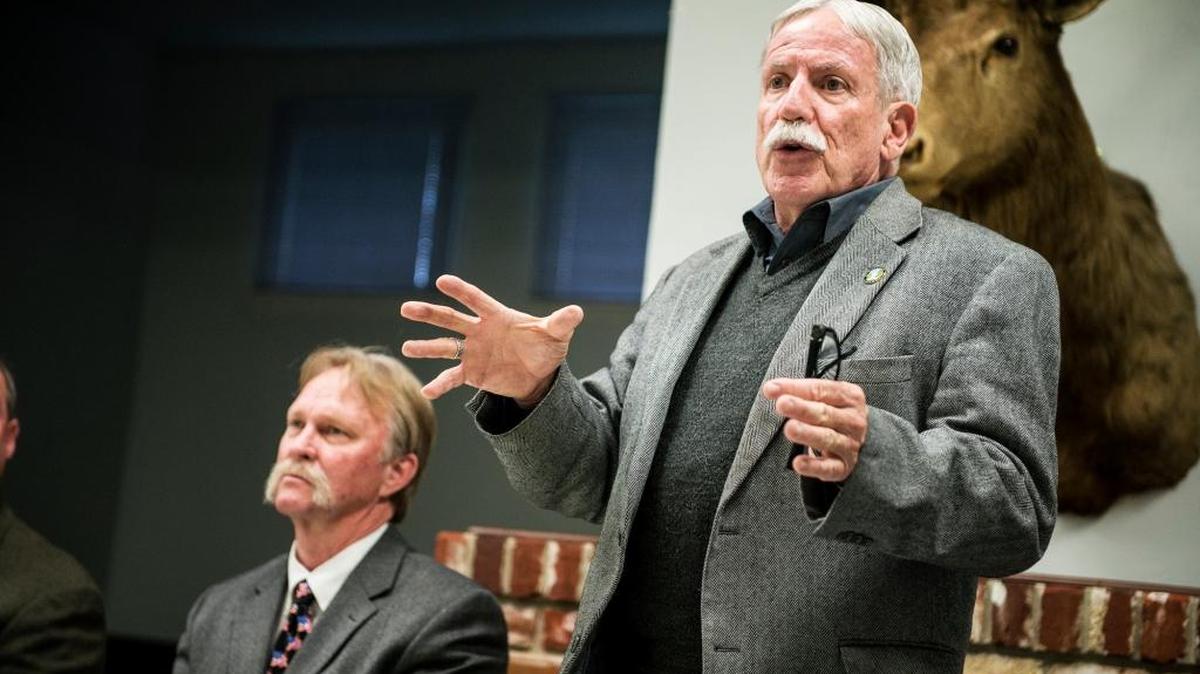 Hub Walsh, Merced County supervisor for District 2, answers questions from members of the public during a candidate forum hosted by the Merced County Deputy Sheriff’s Association at the Merced Elks Lodge on Saturday, April 9, 2016.