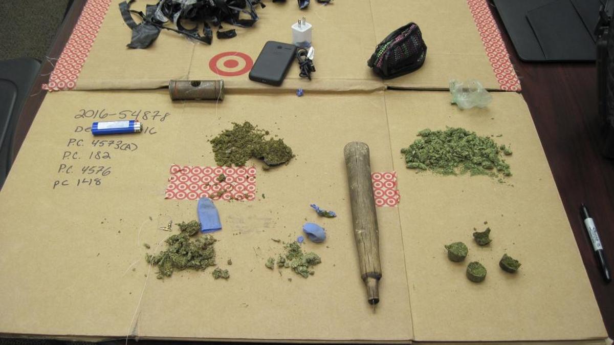 Officials say a package of contraband was confiscated Thursday after a man attempted to smuggle it to inmates in the John Latoracca Correctional Center.